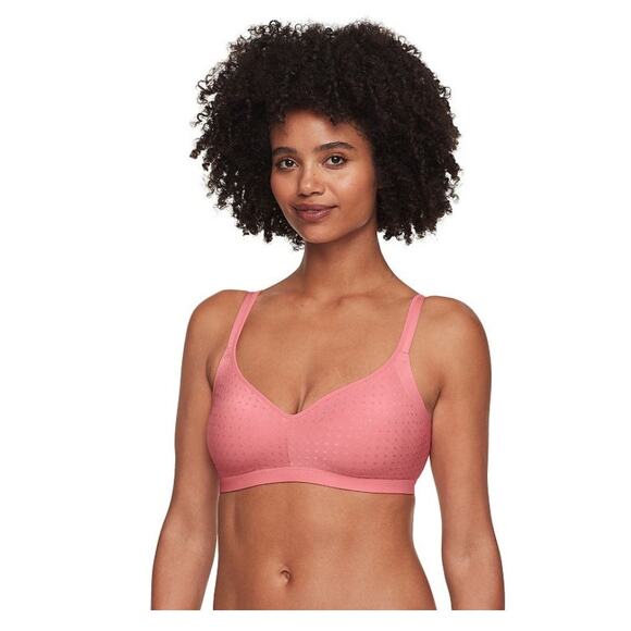 Brand New Warners Women's Size Small Lightly Lined Wireless T-Shirt Bra Pink - Picture 2 of 6